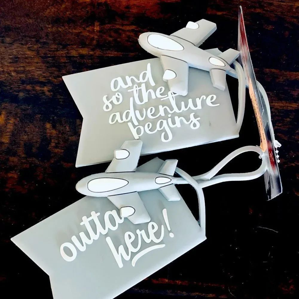 Airplane Travel Luggage ID Tags Set
